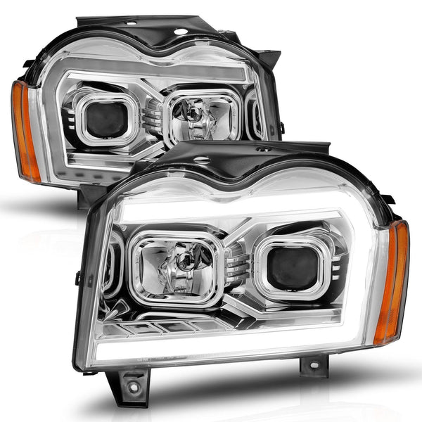 AnzoUSA 111544 Projector Headlights with Light Bar Switchback Chrome Housing