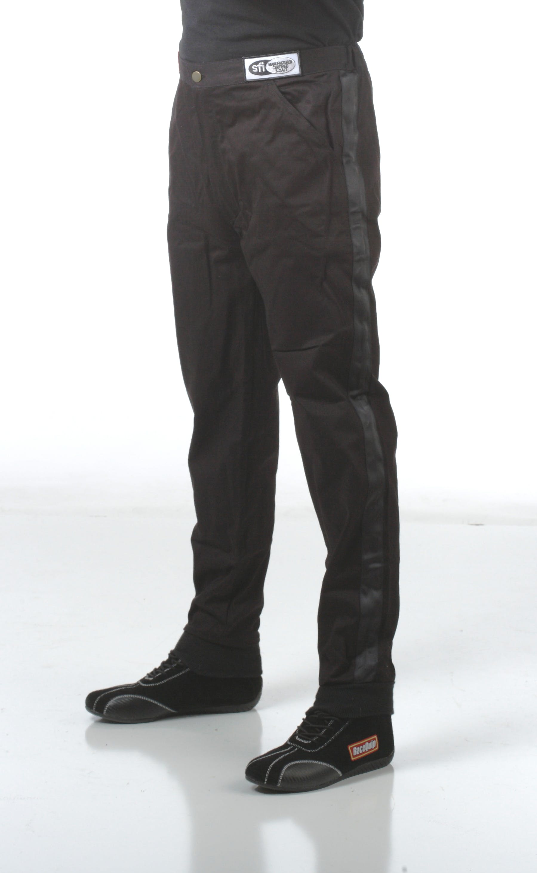 RaceQuip 112000 SFI-1 Pyrovatex Single-Layer Racing Fire Pants (Black, 5X-Large)
