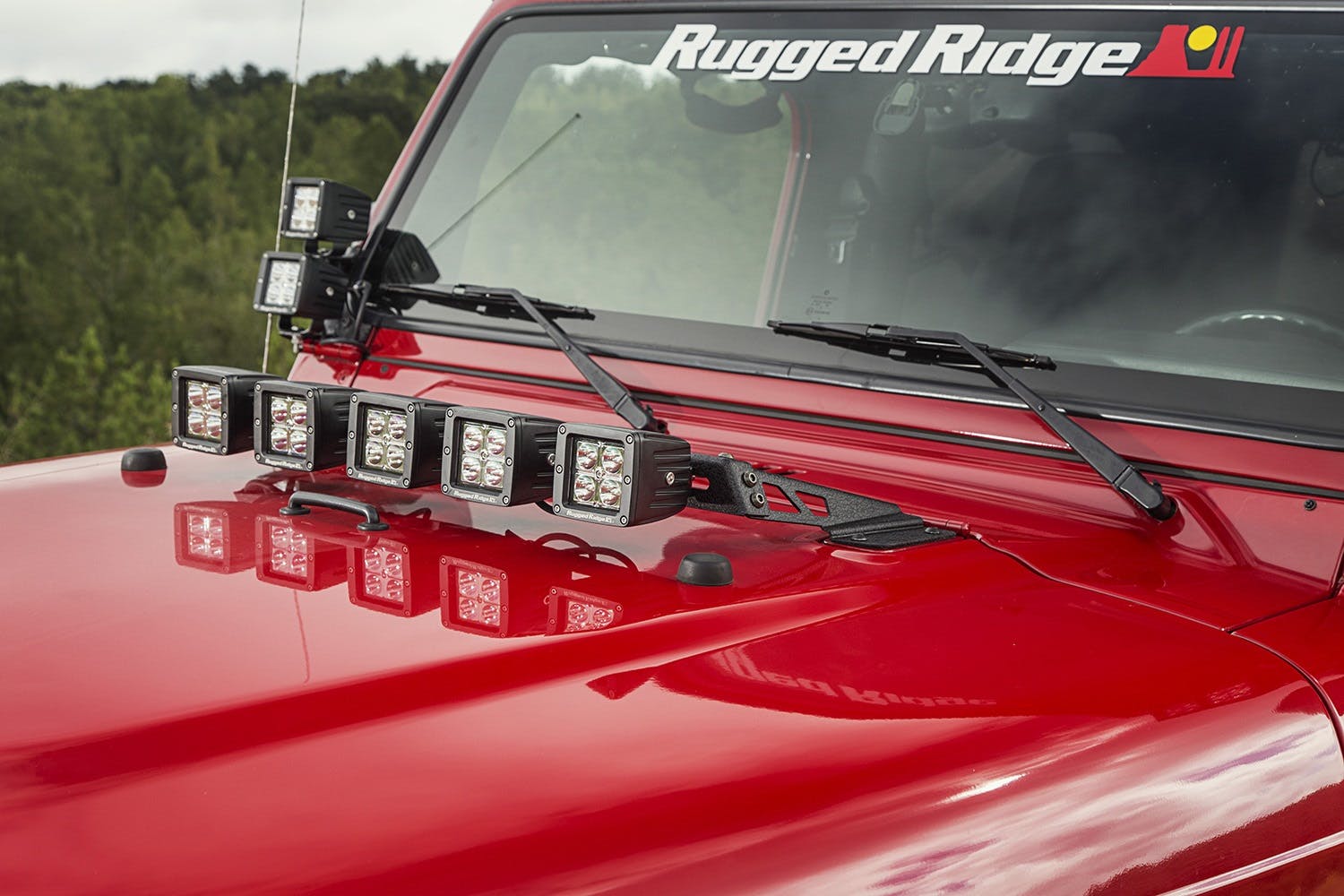 Rugged Ridge 11232.09 Light Bar; Hood Mounted; 97-06 Jeep Wrangler TJ