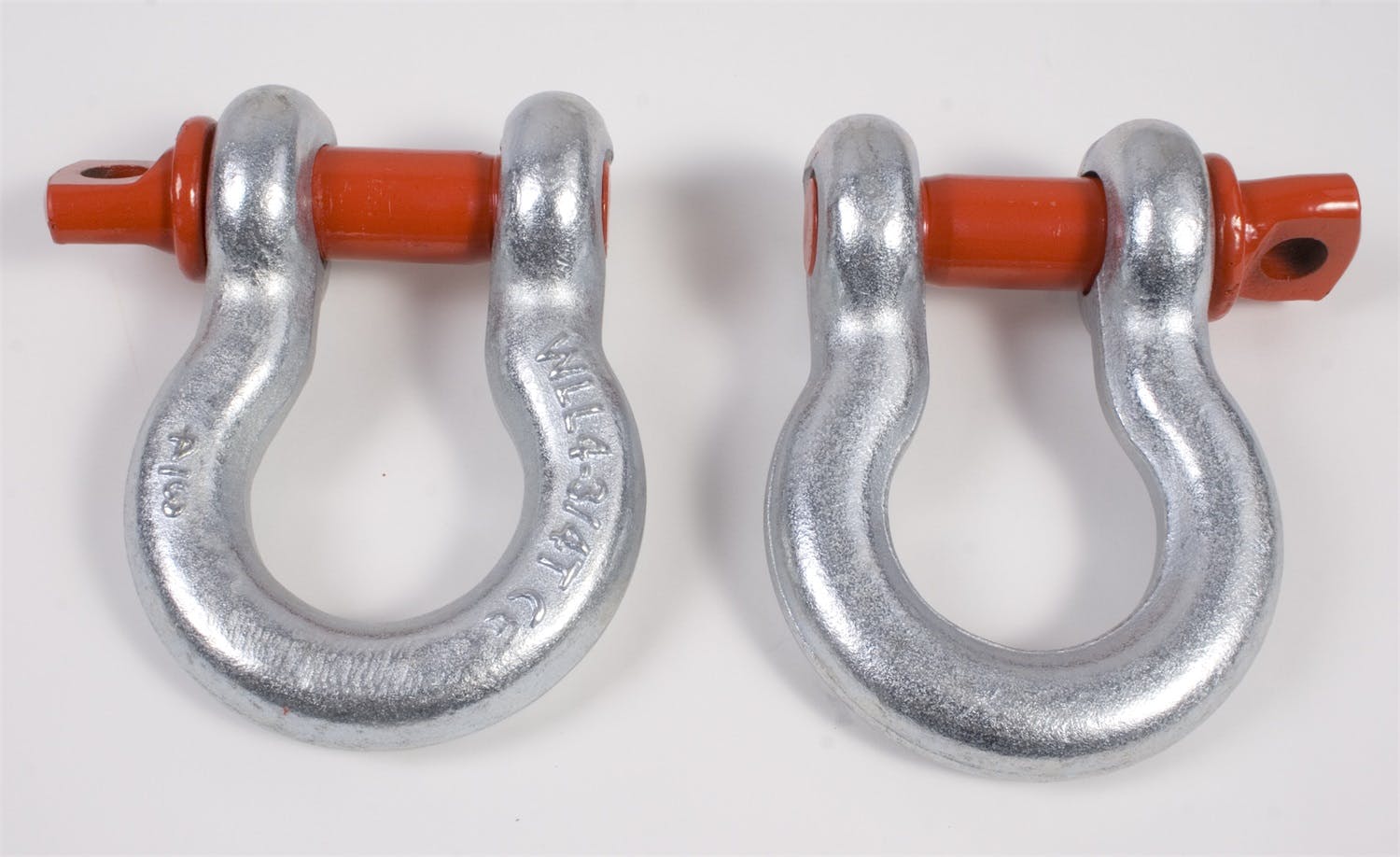 Rugged Ridge 11235.01 D-Ring Shackles; 3/4-Inch; Silver with Red pin; Steel; Pair