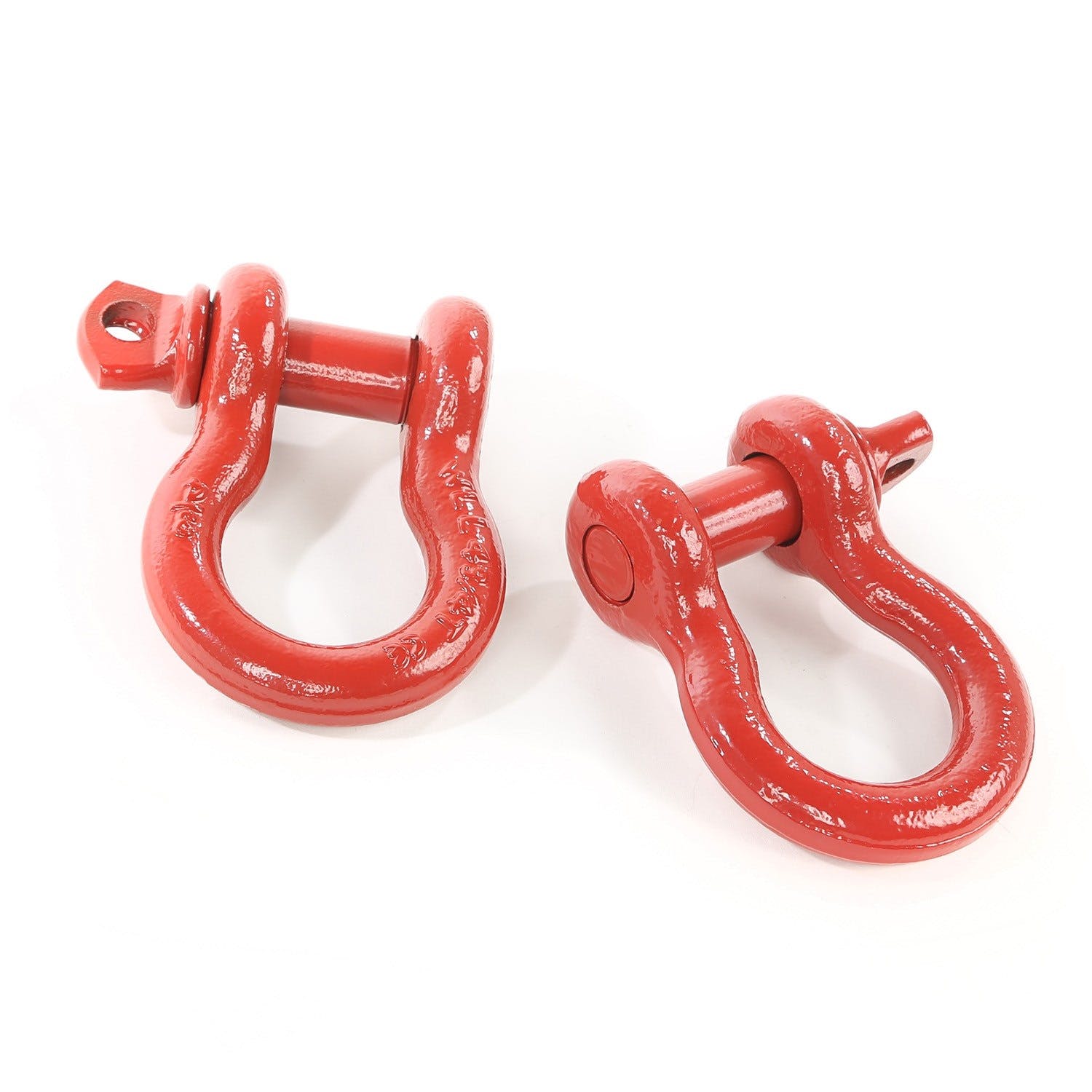 Rugged Ridge 11235.08 D-Ring Shackles; 3/4-Inch; Red; Steel; Pair