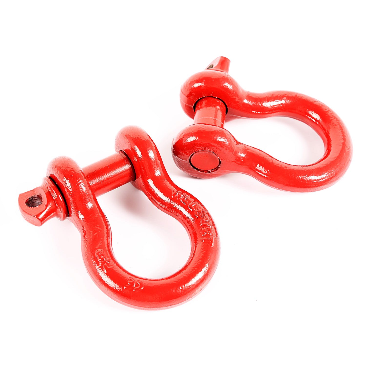 Rugged Ridge 11235.13 D-Ring Shackles; 7/8-Inch; Red; Steel; Pair