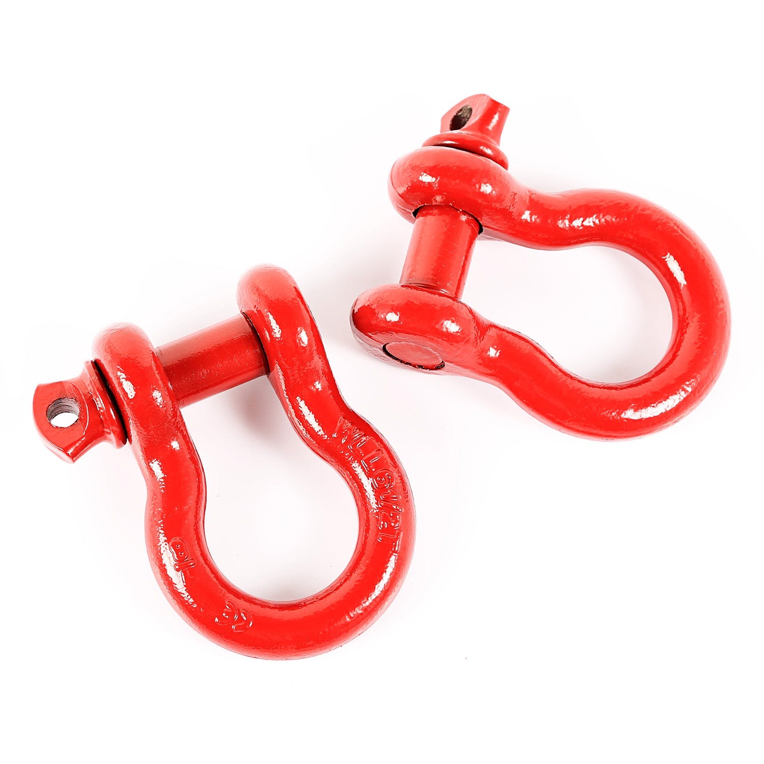 Rugged Ridge 11235.13 D-Ring Shackles; 7/8-Inch; Red; Steel; Pair