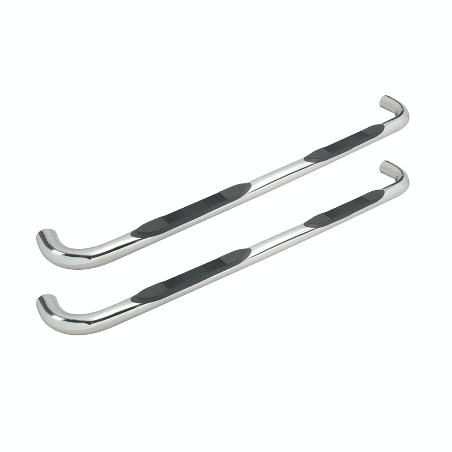 Iconic Accessories 113-0552 3  Round Steel Side-Step Nerf Bars (90° Bend, Polished)