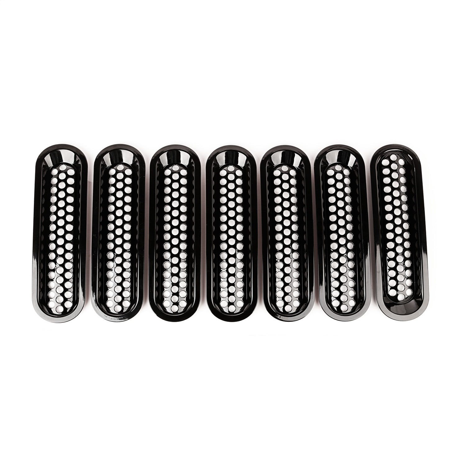 Rugged Ridge 11306.31 Grille Inserts; Perforated; Black; 07-17 Jeep Wrangler