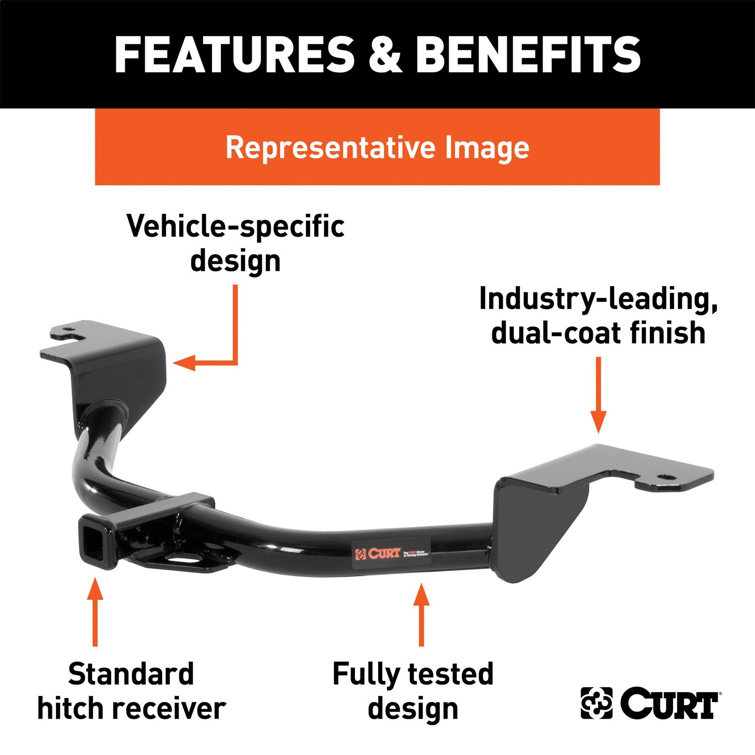 CURT 114753 Class 1 Trailer Hitch with 1-1/4 Ball Mount (Exposed Main Body)