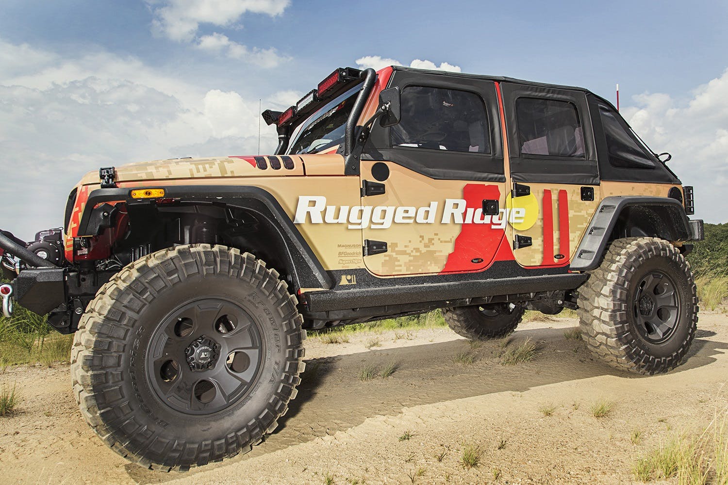 Rugged Ridge 11504.18 XHD Rock Sliders; Steel; 4 Door; 07-17 Jeep Wrangler JK