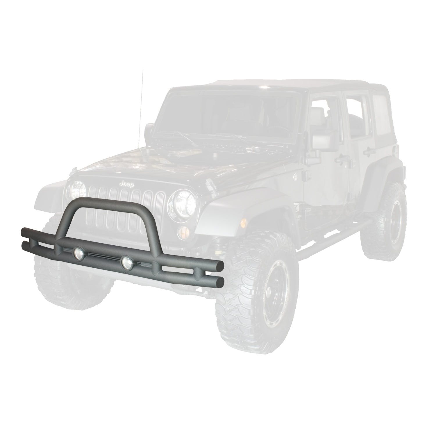 Rugged Ridge 11561.10 Double Tube Front Bumper, 3 Inch