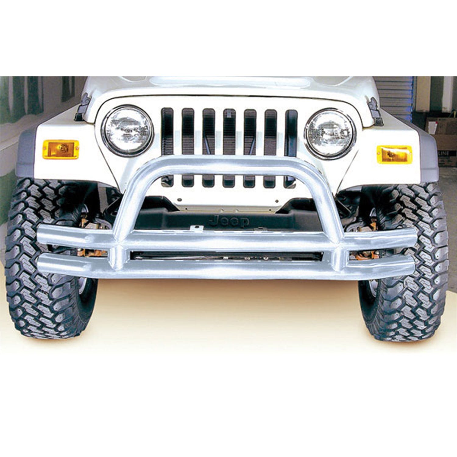 Rugged Ridge 11563.01 Double Tube Front Bumper, 3 Inch, Stainless Steel