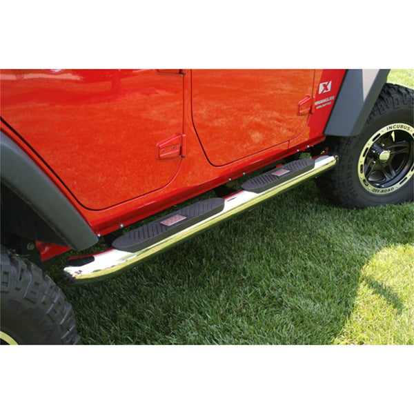 Rugged Ridge 11593.10 4 Inch Round Step; Stainless Steel; 07-17 Jeep Wrangler JKU