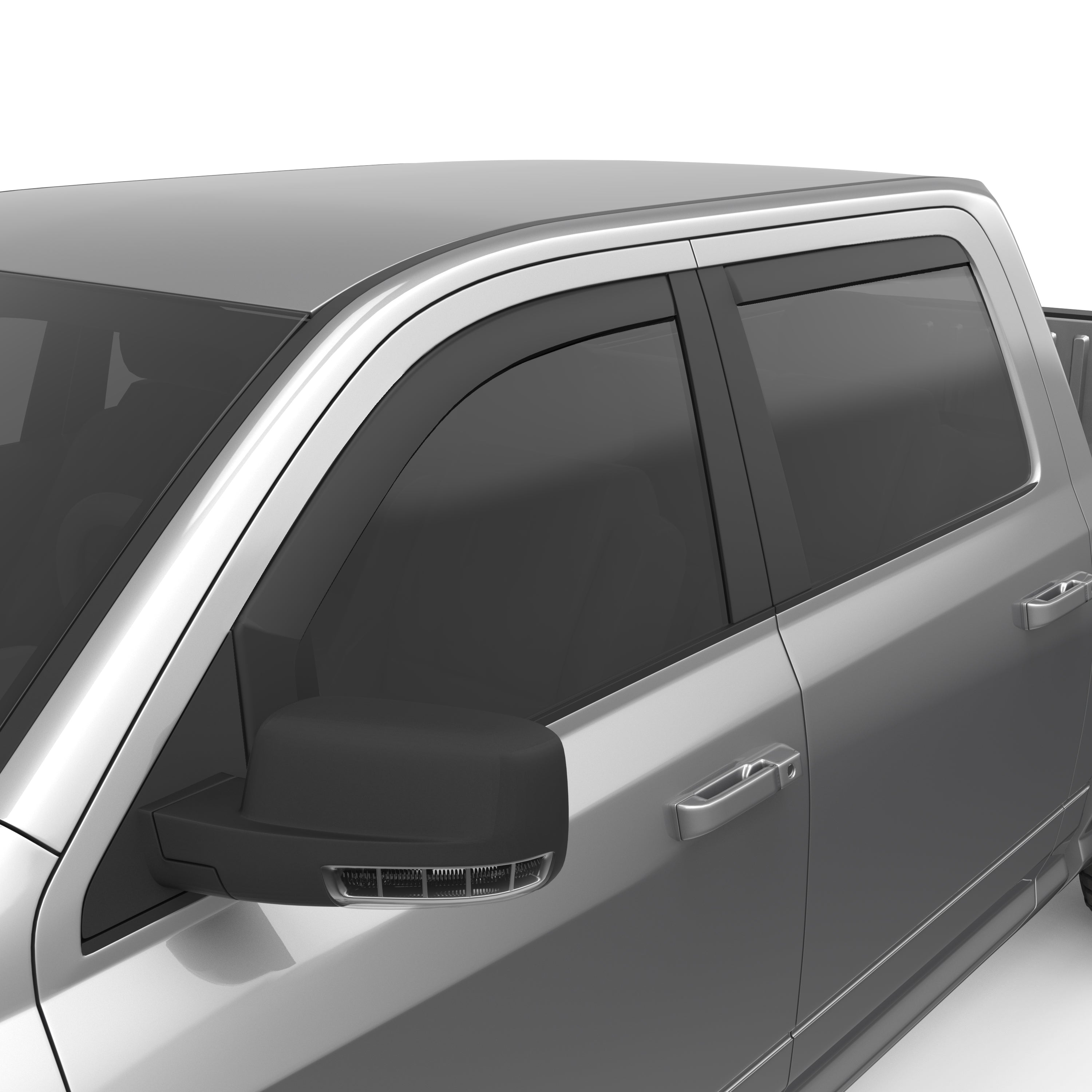EGR in-channel window visors front & rear set matte black Crew Cab 09-18 Dodge Ram 1500 11-18 Ram 2500
