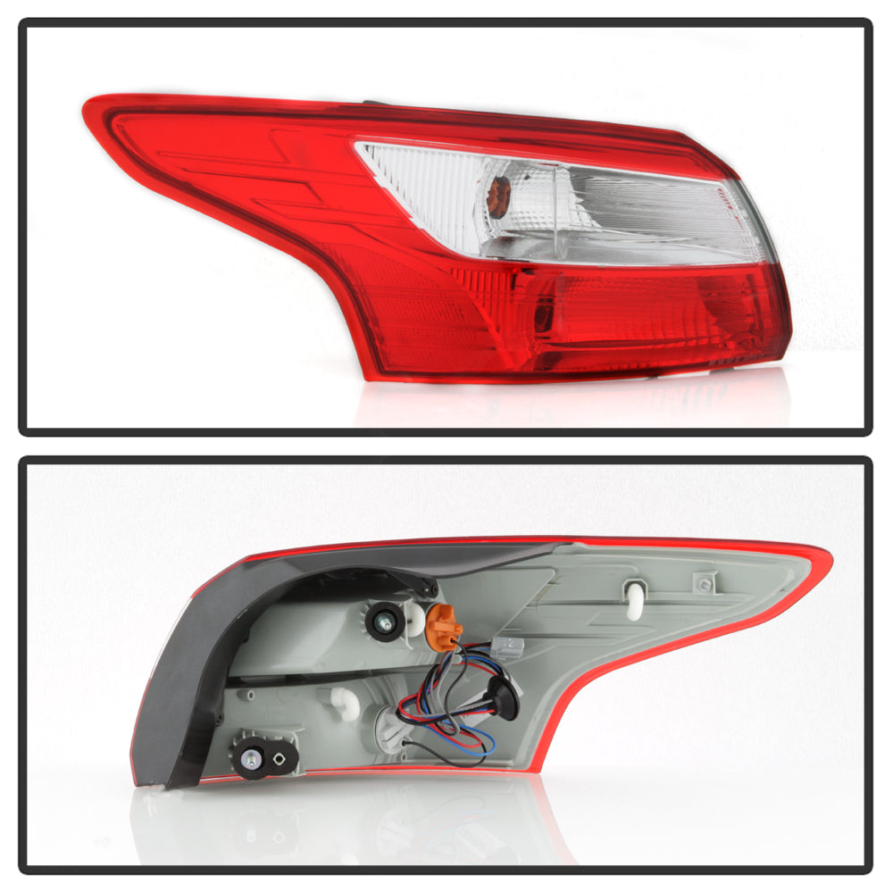 XTUNE POWER 9945762 Ford Focus 12 14 4Dr Driver Side Tail Lights Signal PV21W(Included) ; Brake P21(Included) OE Outer Left