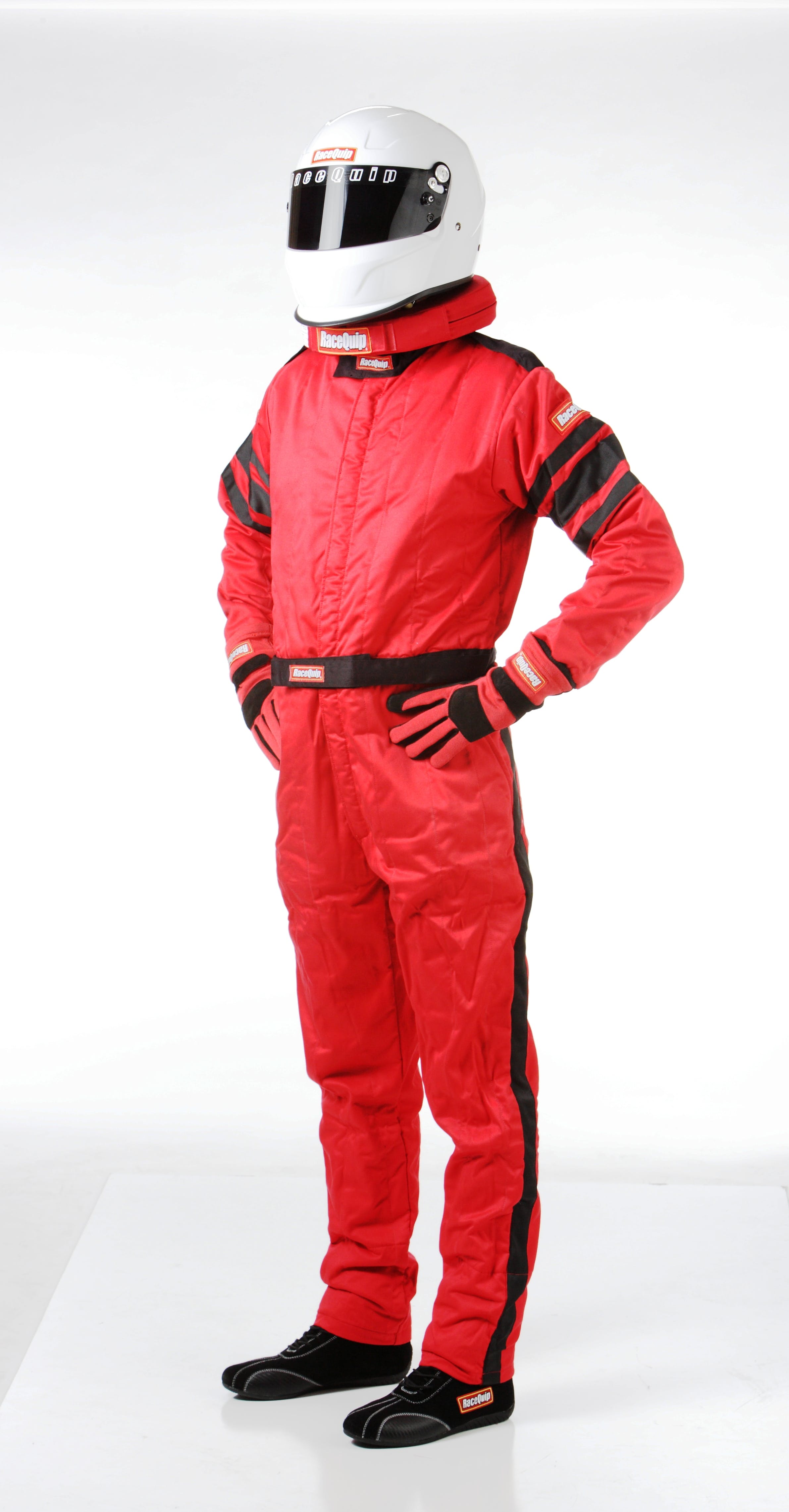 RaceQuip 120015 SFI-5 Pyrovatex One-Piece Multi-Layer Racing Fire Suit (Red, Large)