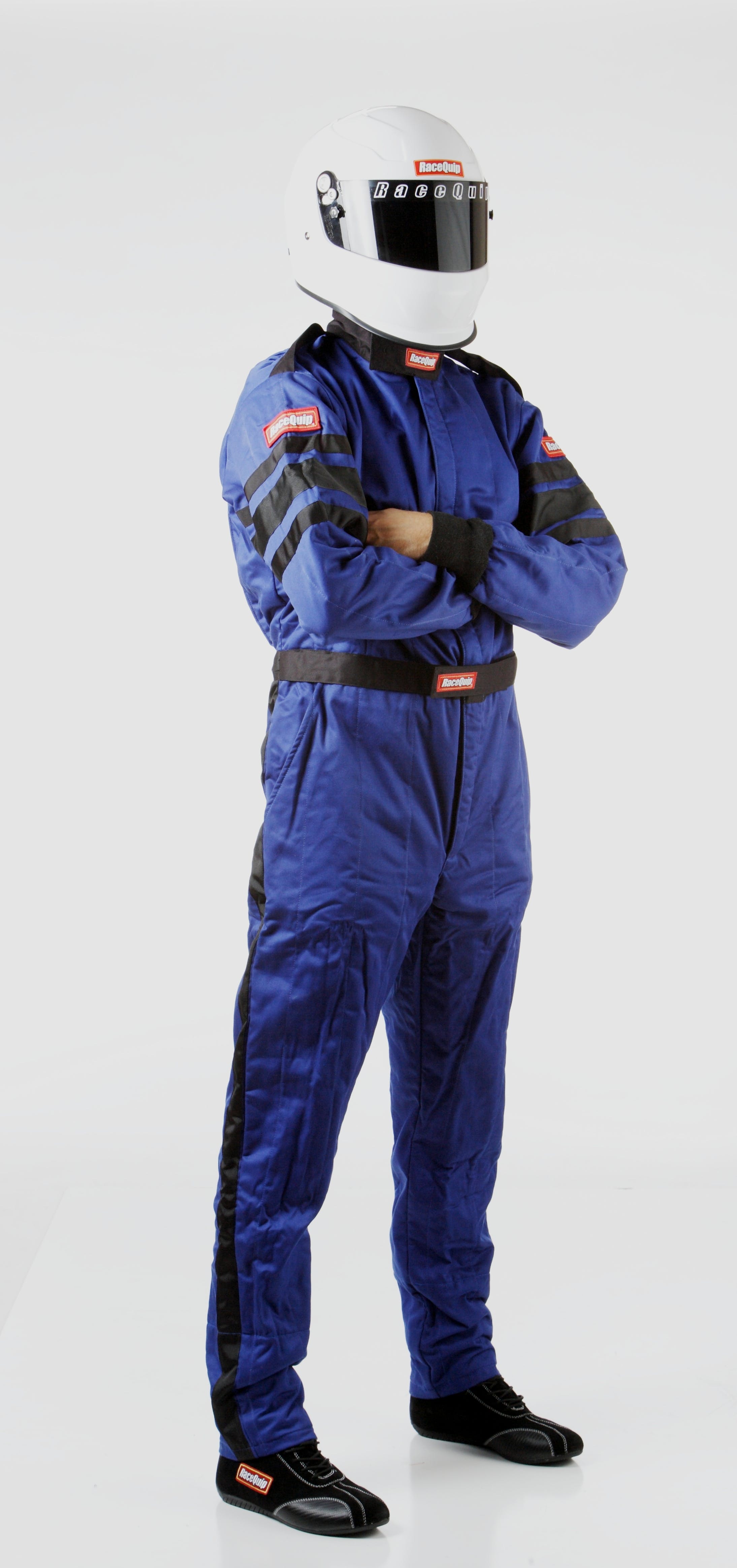 RaceQuip 120023 SFI-5 Pyrovatex One-Piece Multi-Layer Racing Fire Suit (Blue, Medium)