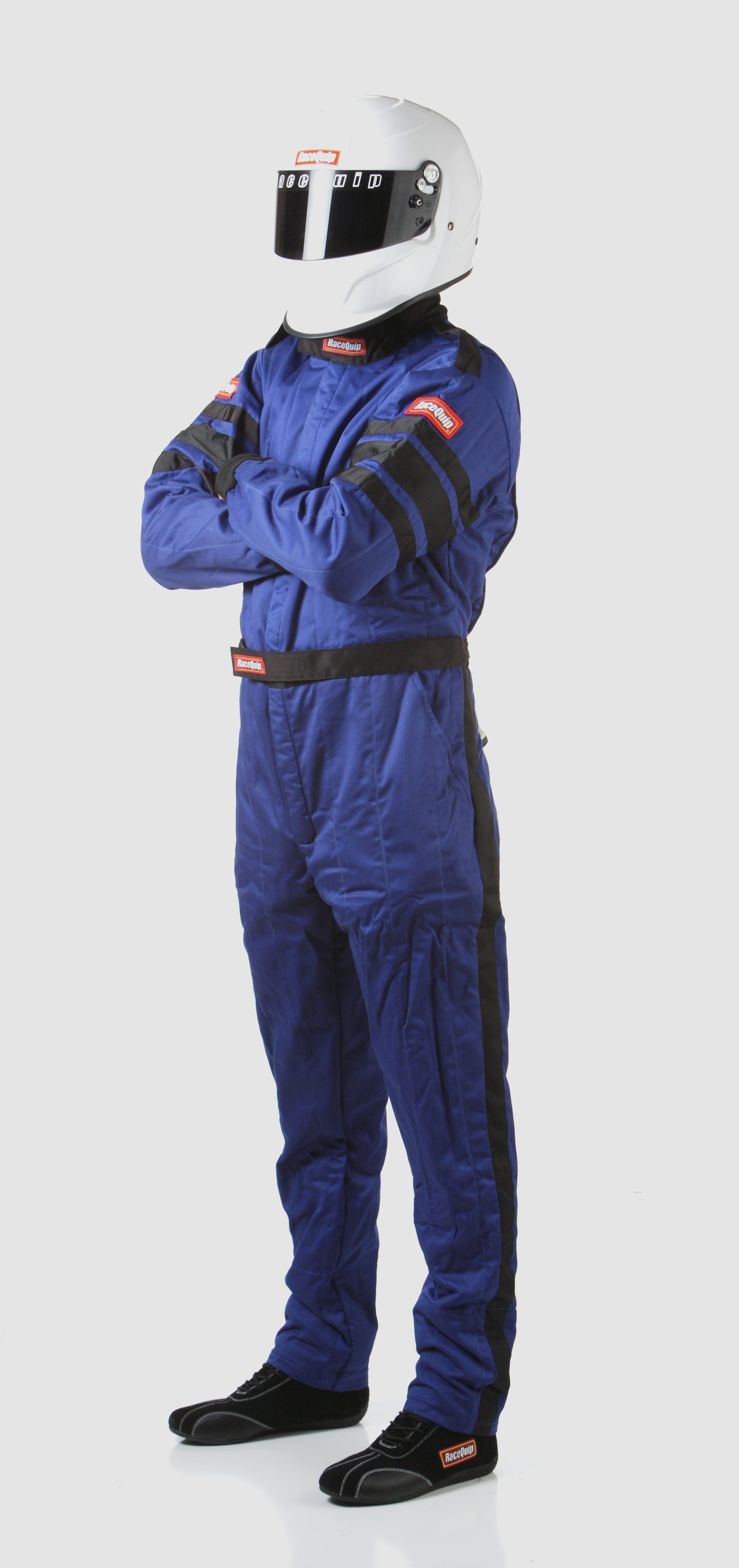 RaceQuip 120023 SFI-5 Pyrovatex One-Piece Multi-Layer Racing Fire Suit (Blue, Medium)