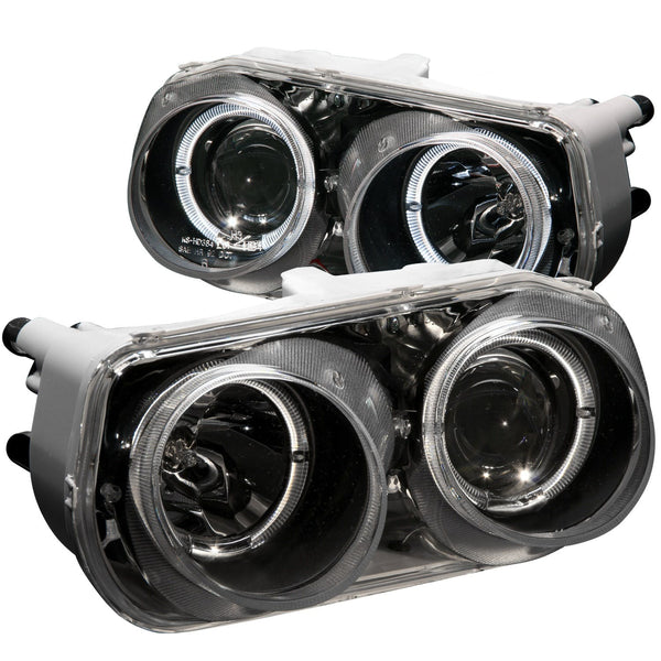 AnzoUSA 121003 Projector Headlights with Halo Black