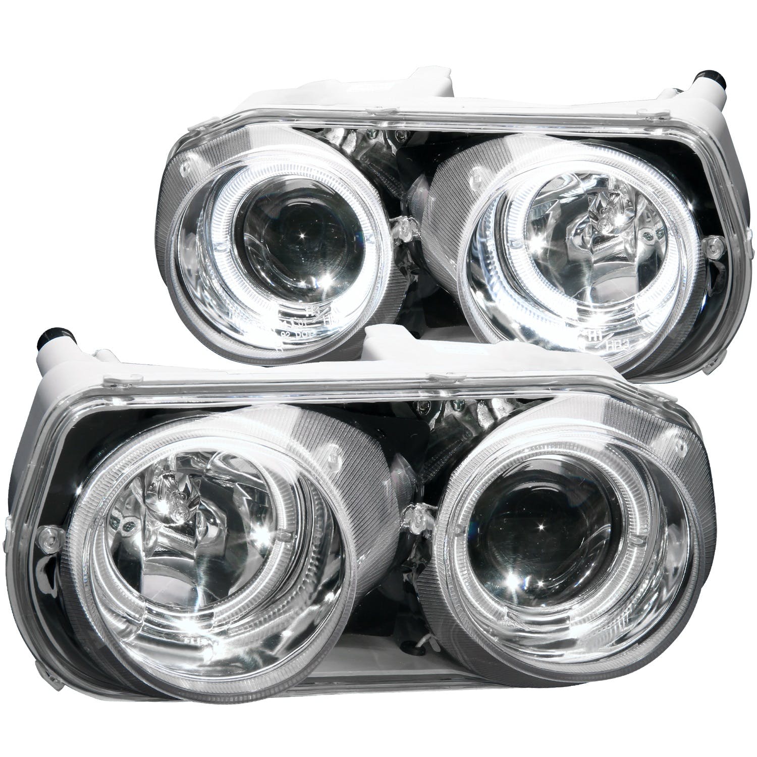AnzoUSA 121004 Projector Headlights with Halo Chrome