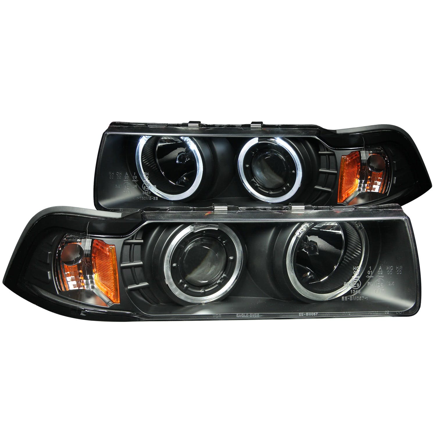 AnzoUSA 121011 Projector Headlights with Halo Black (SMD LED) G2