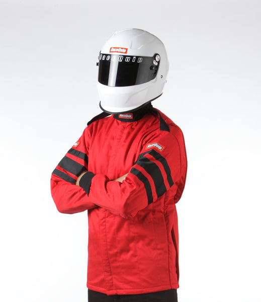 RaceQuip 121015 SFI-5 Pyrovatex Multi-Layer Racing Fire Jacket (Red, Large)