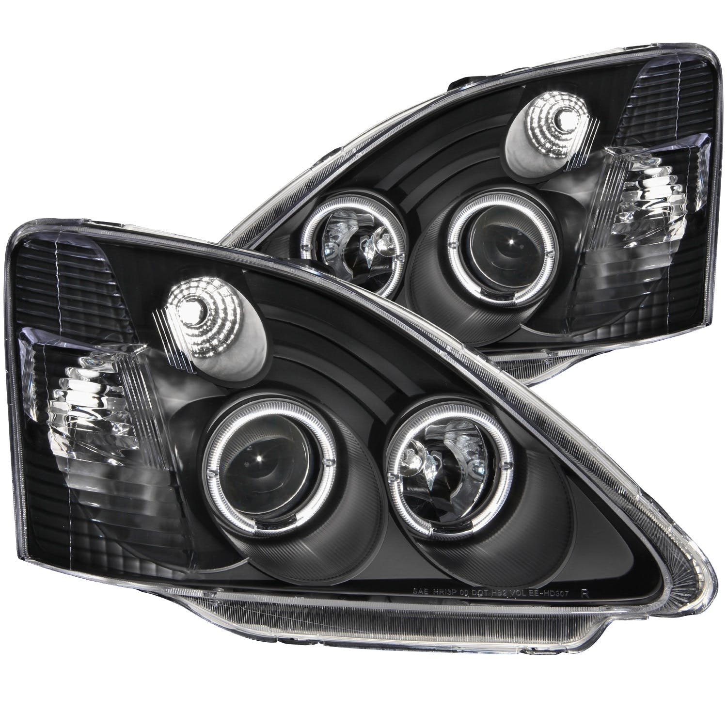 AnzoUSA 121057 Projector Headlights with Halo Black