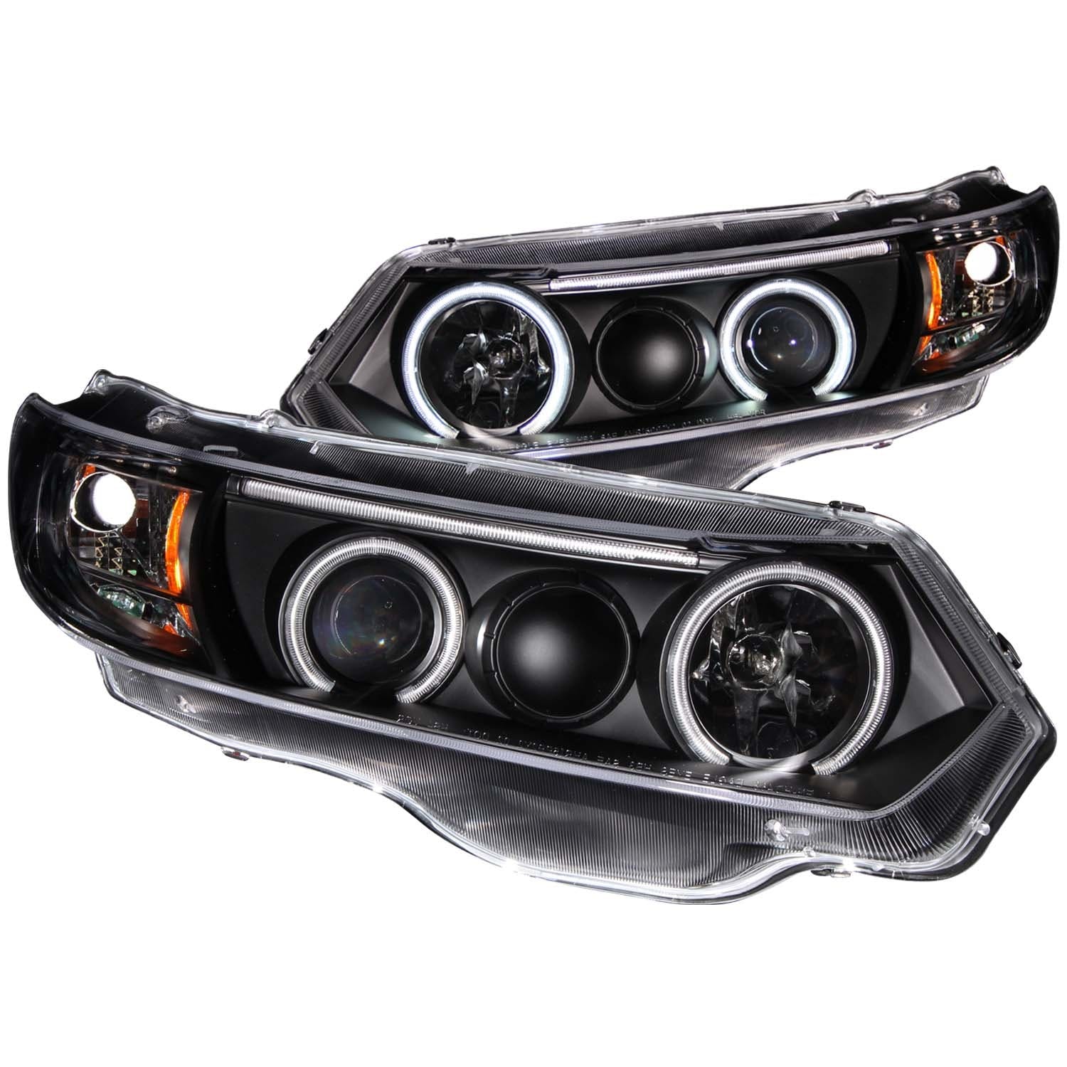 AnzoUSA 121062 Projector Headlights with Halo Black (SMD LED)