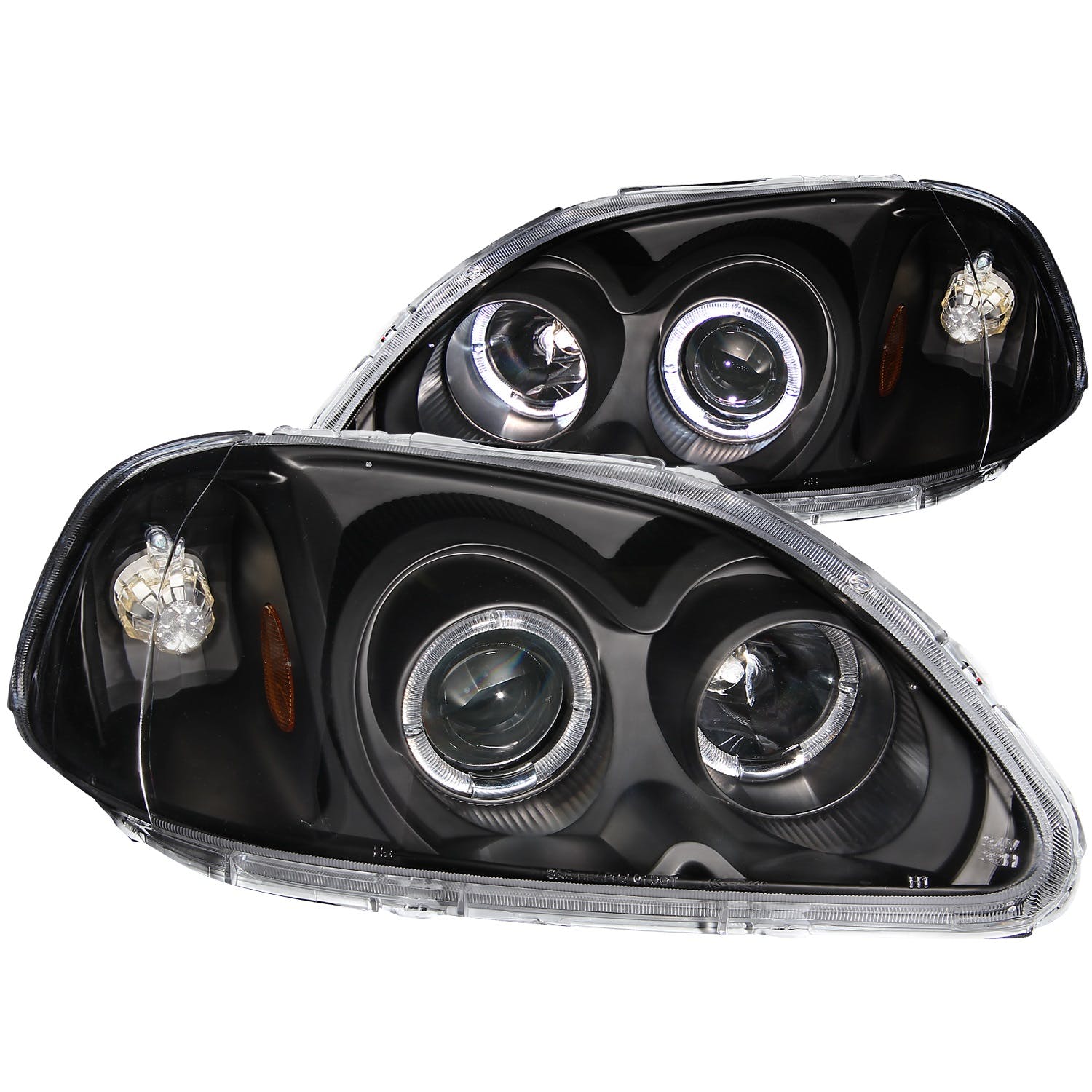 AnzoUSA 121068 Projector Headlights with Halo Black
