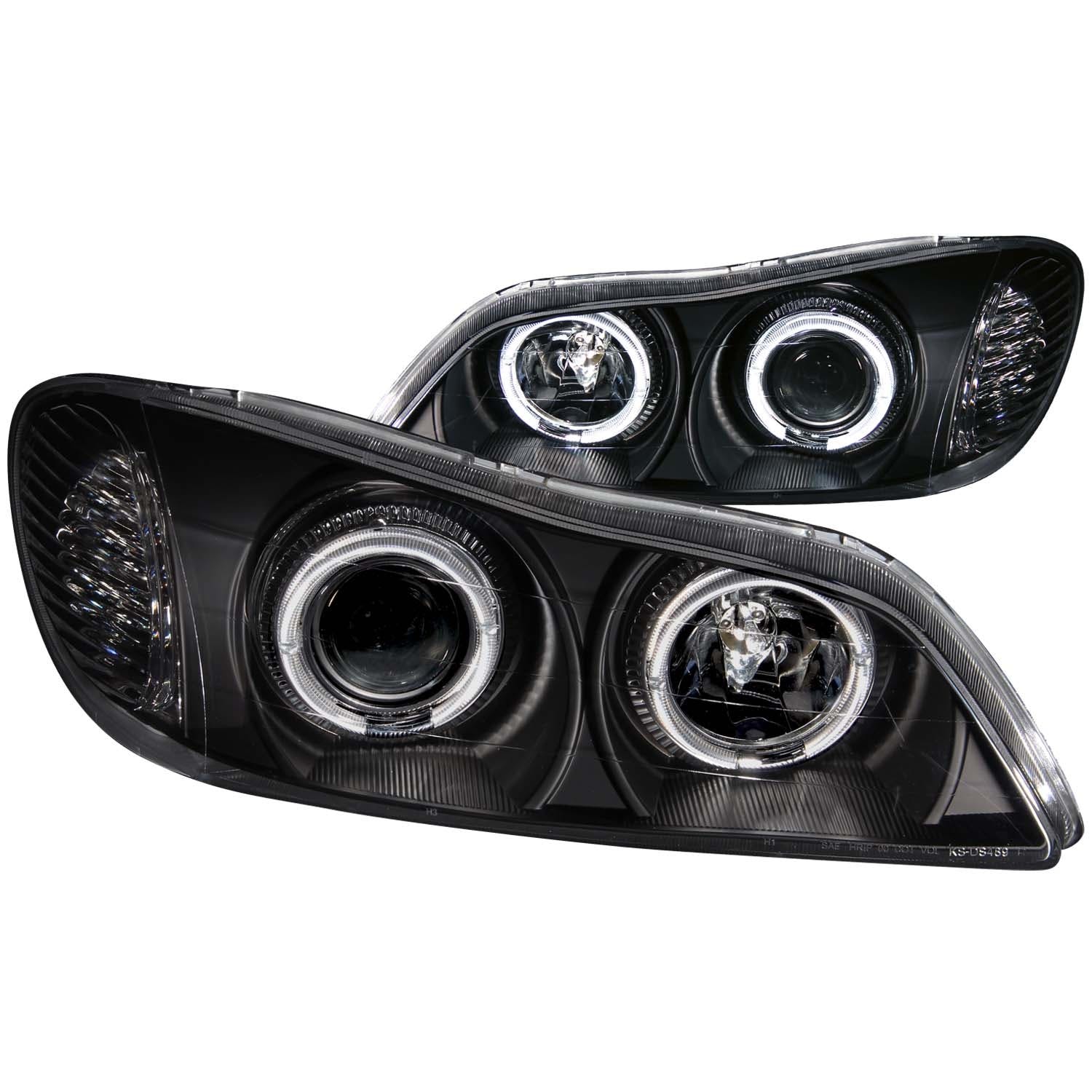 AnzoUSA 121077 Projector Headlights with Halo Black