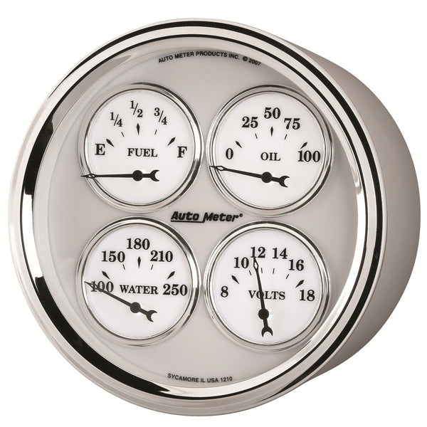 AutoMeter Products 1210 Old Tyme White II Quad Gauge