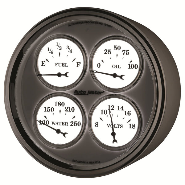 AutoMeter Products 1210 Old Tyme White II Quad Gauge