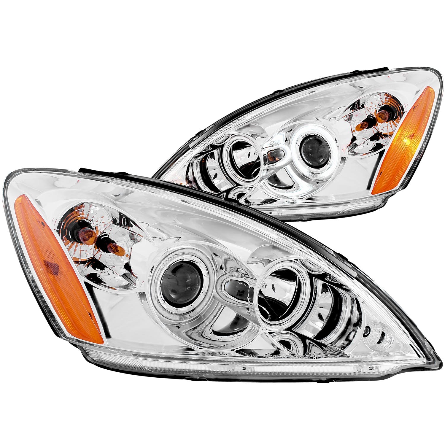 AnzoUSA 121103 Projector Headlights with Halo Chrome (SMD LED)
