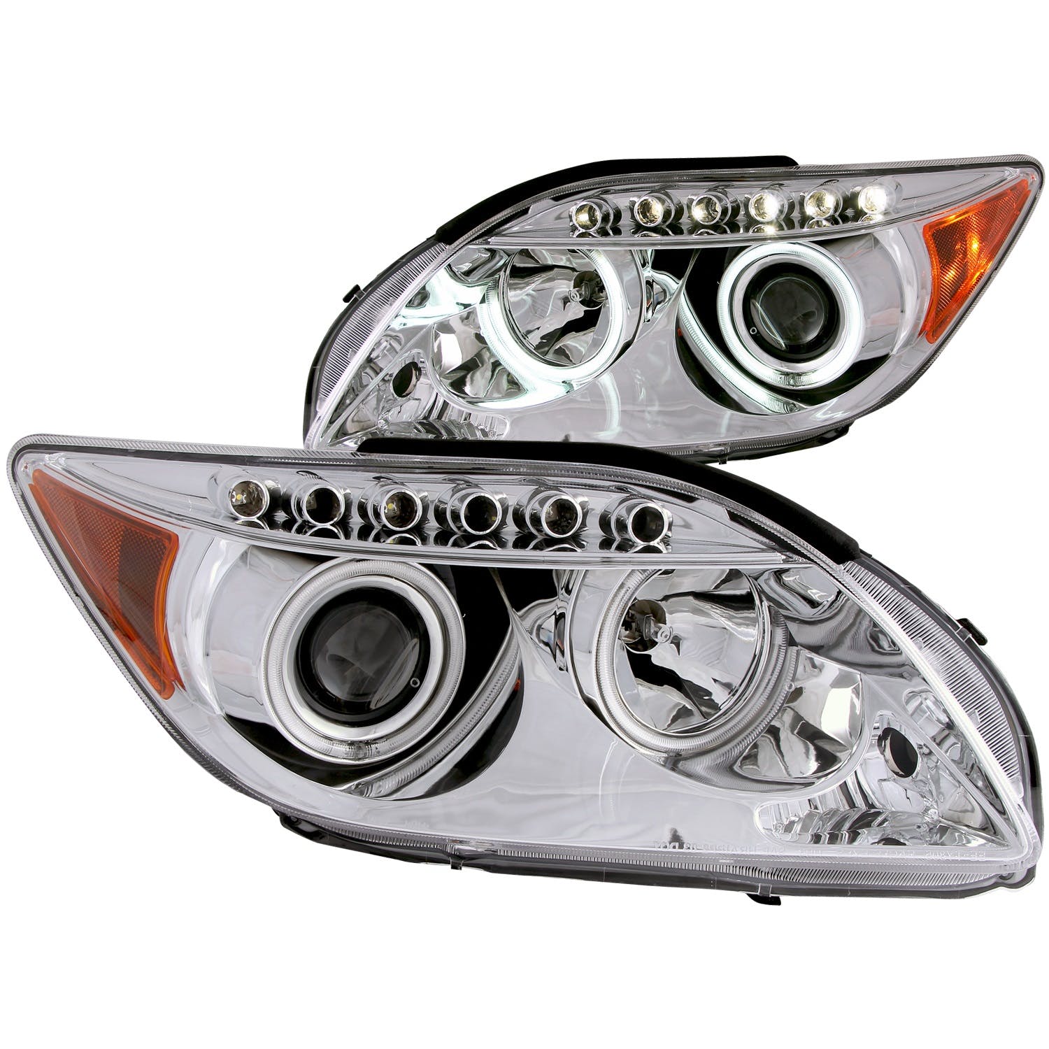 AnzoUSA 121120 Projector Headlights with Halo Chrome (SMD LED)