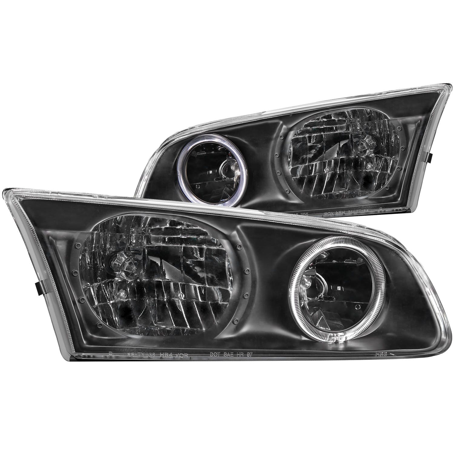 AnzoUSA 121123 Crystal Headlights with Halo Black