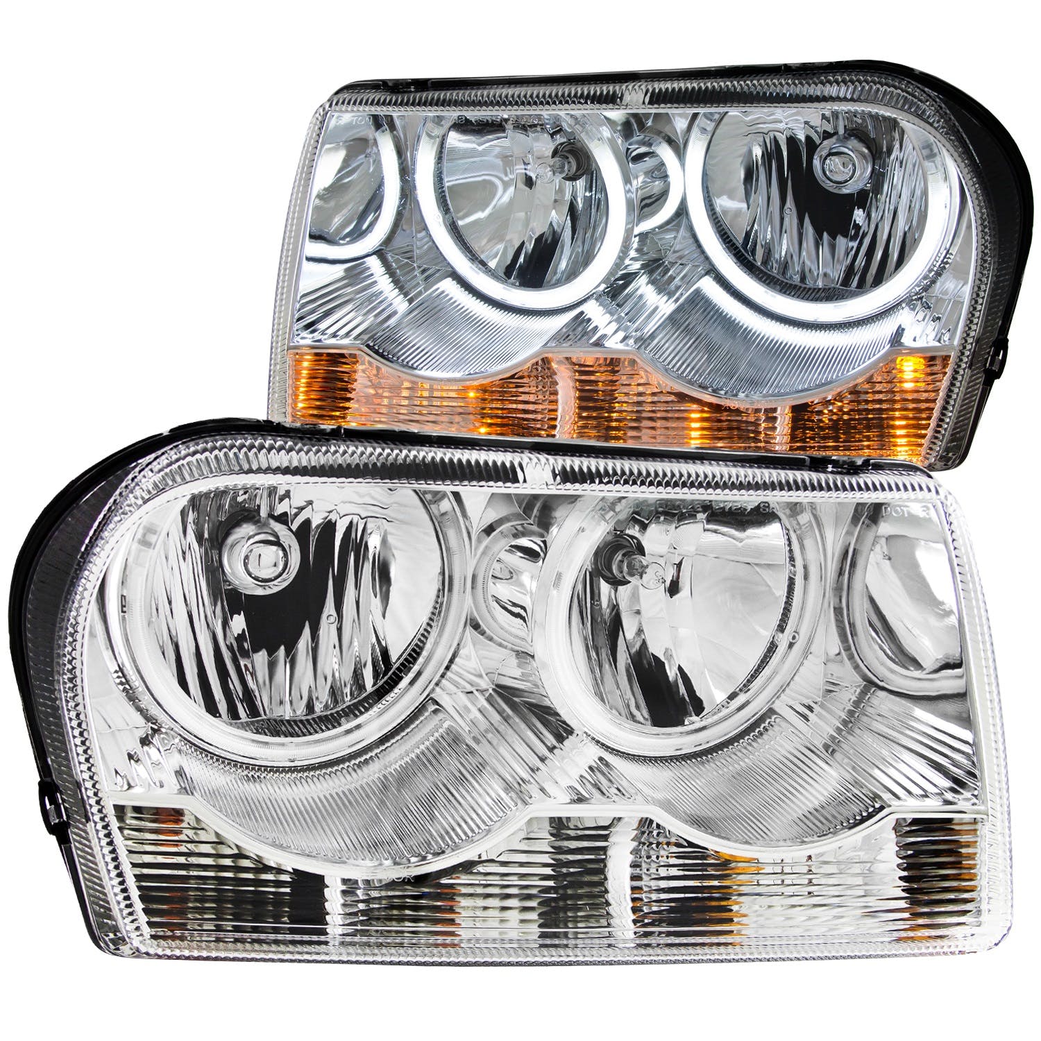 AnzoUSA 121137 Crystal Headlights with Halo Chrome (SMD LED)