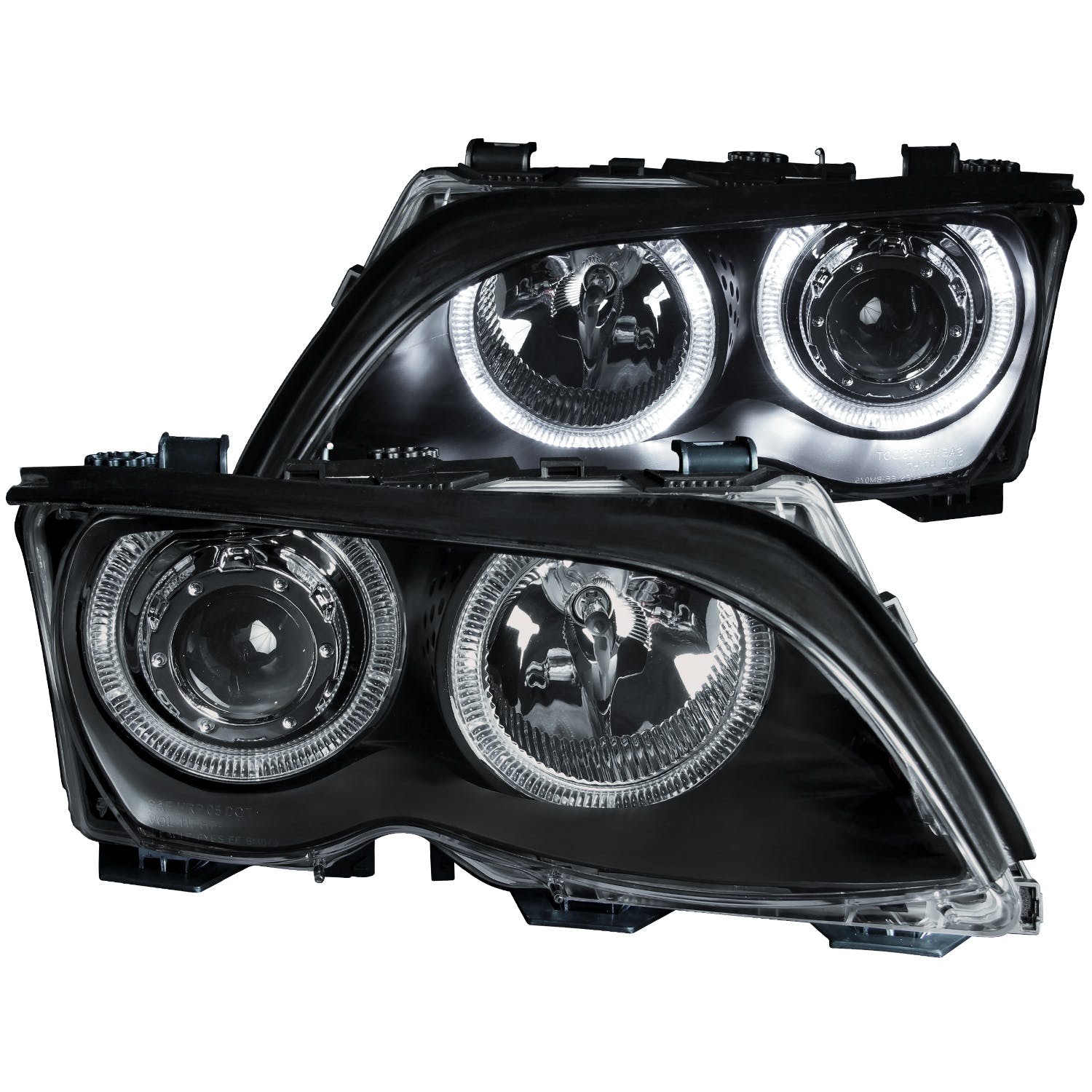 AnzoUSA 121140 Projector Headlights with Halo Black