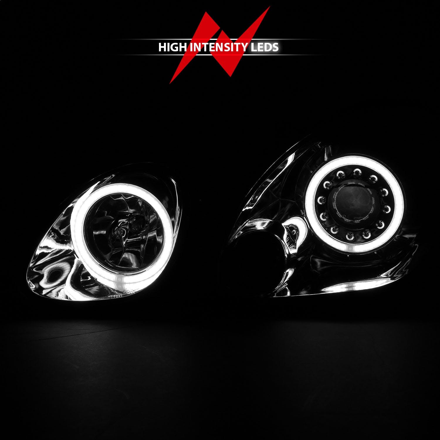 AnzoUSA 121143 Projector Headlights with Halo Chrome