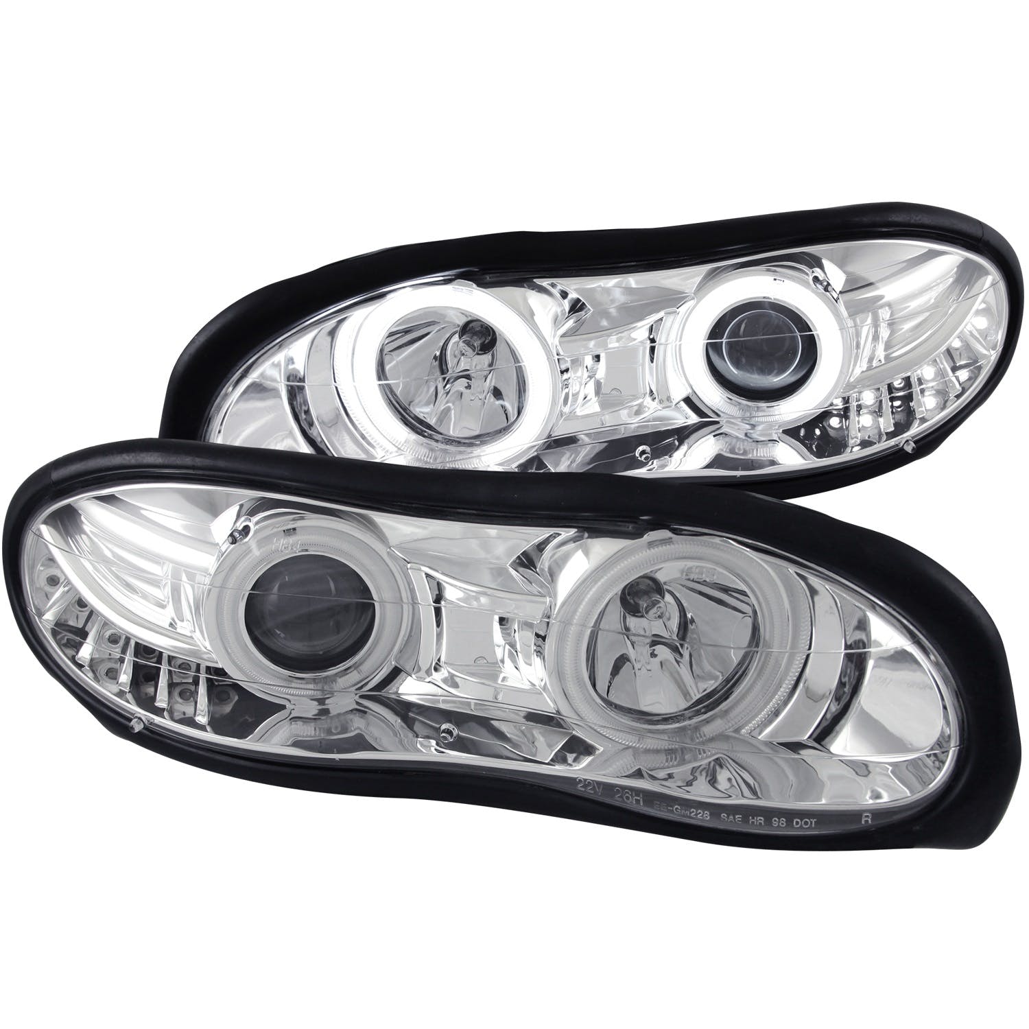 AnzoUSA 121159 Projector Headlights with Halo Chrome