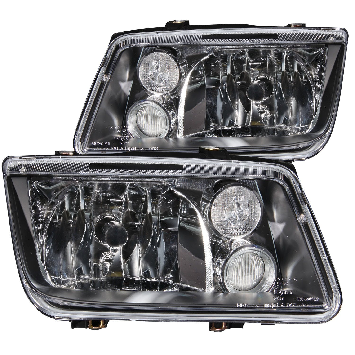 AnzoUSA 121169 Crystal Headlights Black without Bulbs