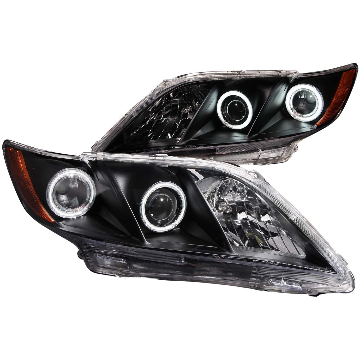 AnzoUSA 121181 Projector Headlights with Halo Black
