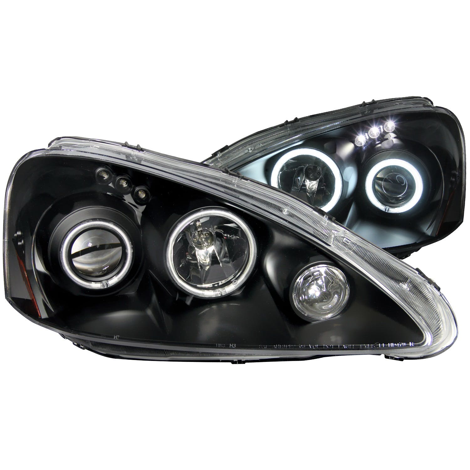 AnzoUSA 121197 Projector Headlights with Halo Black