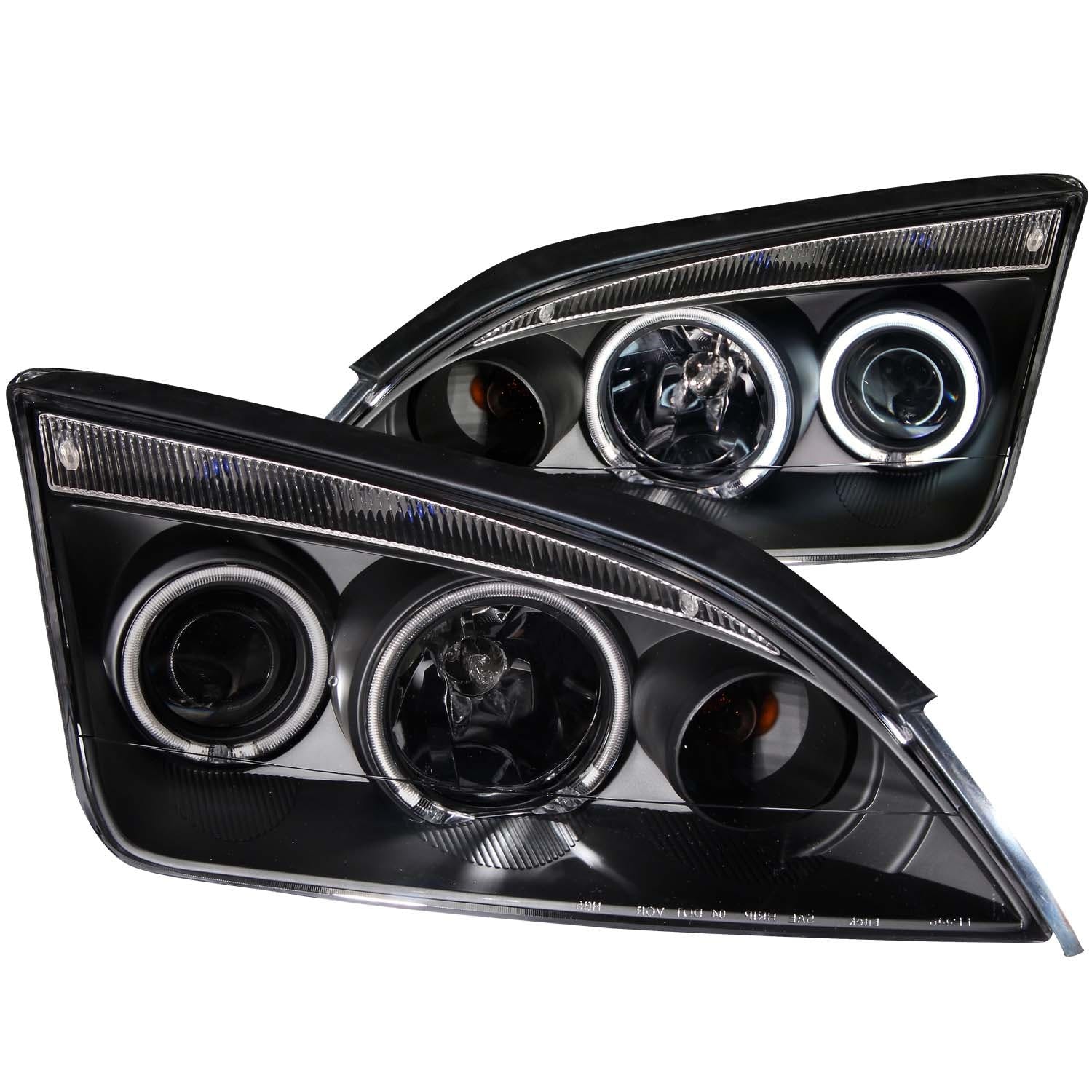 AnzoUSA 121198 Projector Headlights with Halo Black