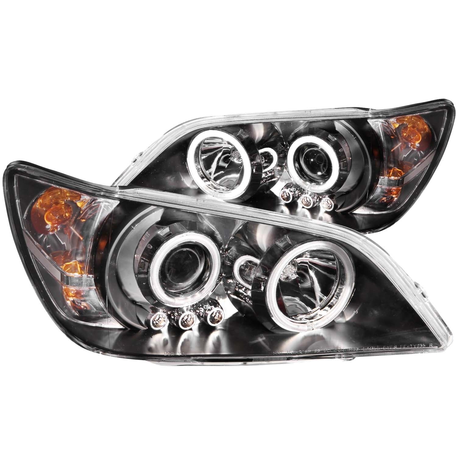 AnzoUSA 121199 Projector Headlights with Halo Black
