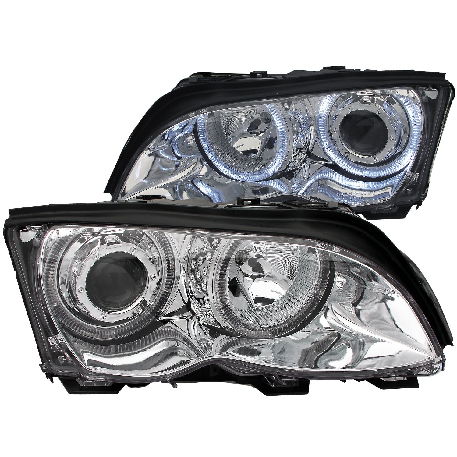 AnzoUSA 121212 Projector Headlights with Halo Chrome