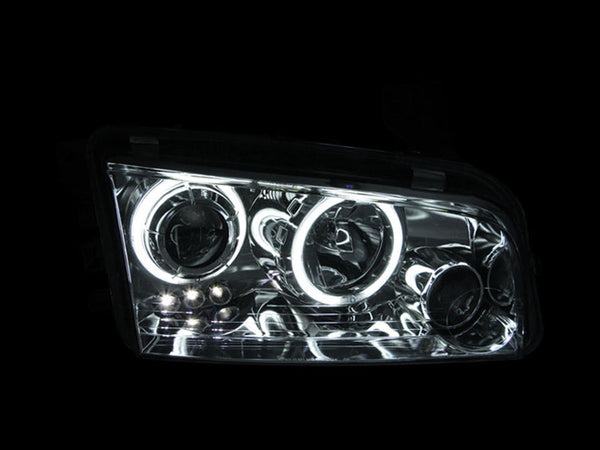AnzoUSA 121217 Projector Headlights with Halo Chrome (SMD LED)