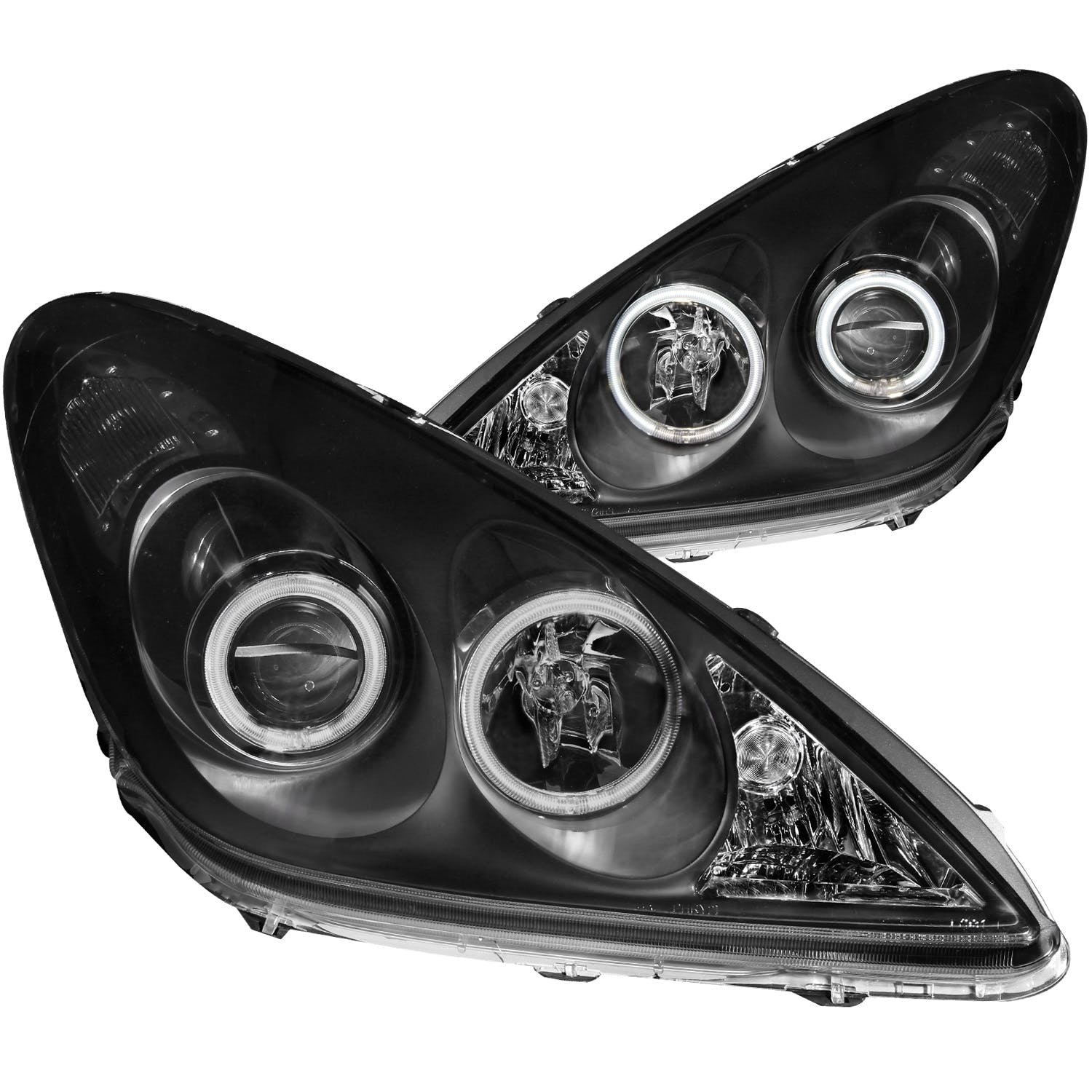AnzoUSA 121232 Projector Headlights with Halo Black