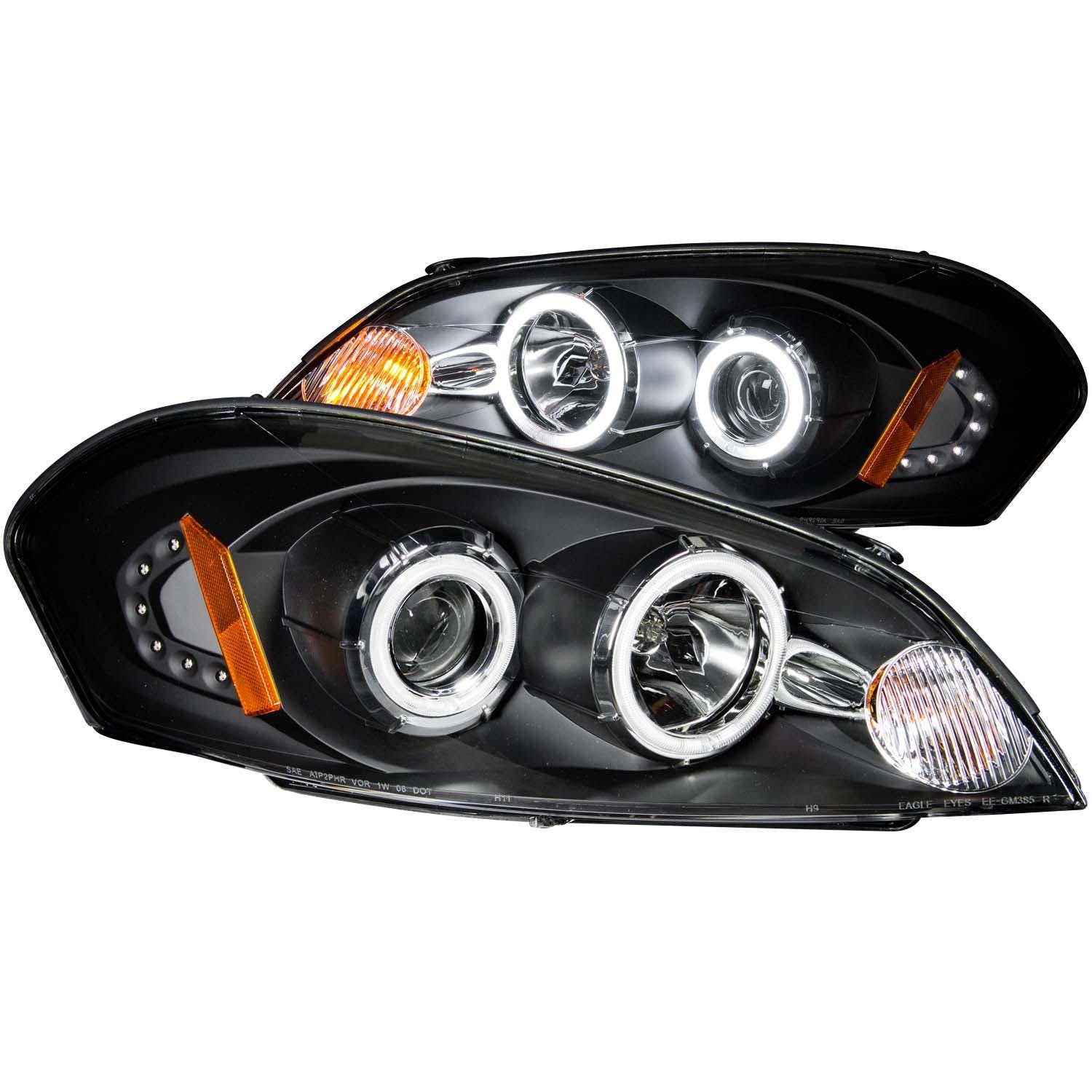 AnzoUSA 121236 Projector Headlights with Halo Black