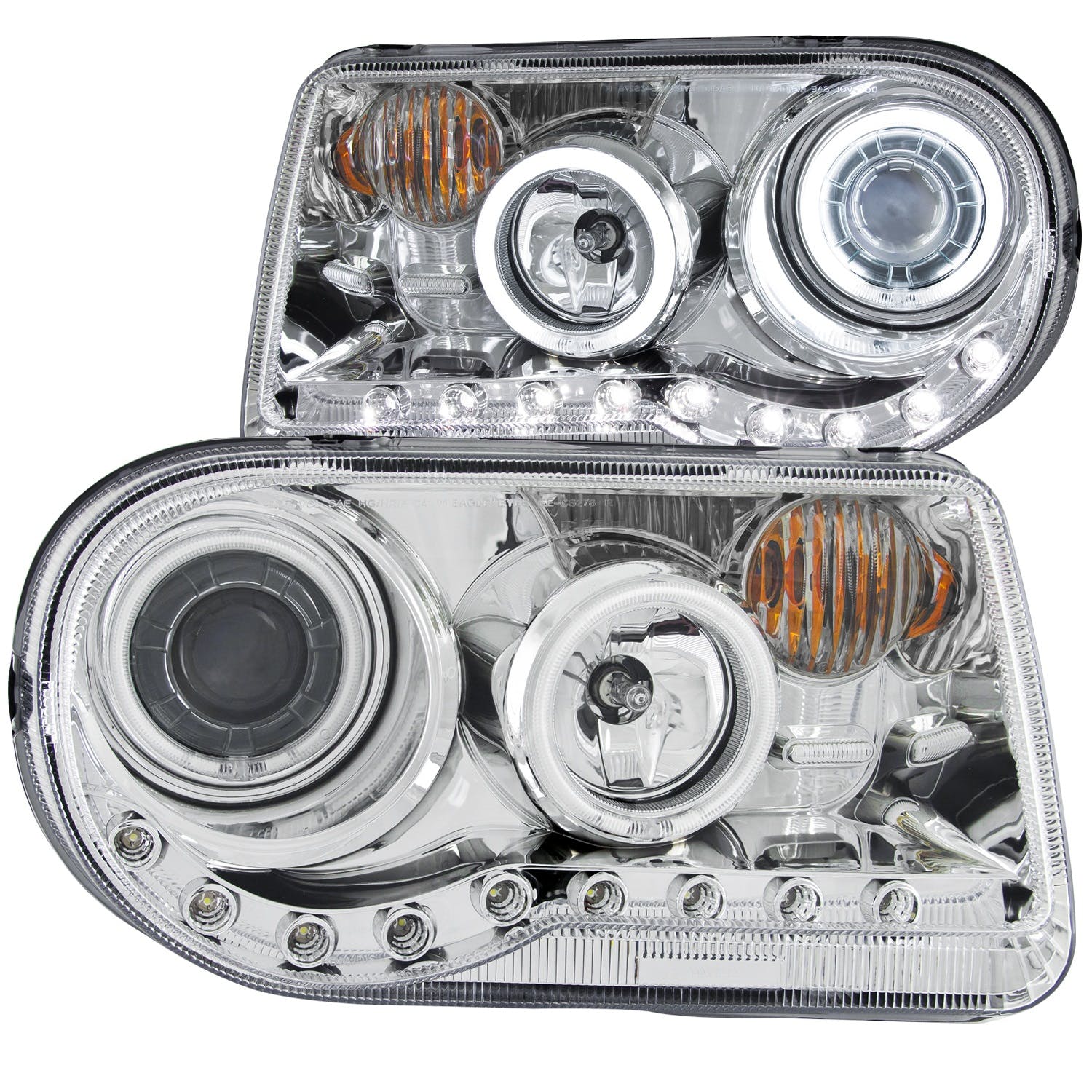 AnzoUSA 121250 Projector Headlights with Halo Chrome (SMD LED) G2