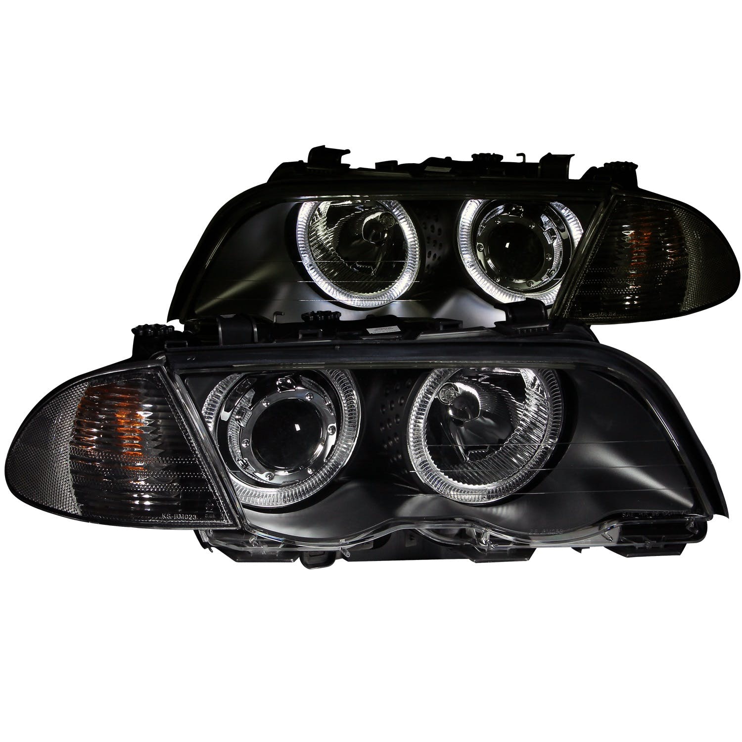 AnzoUSA 121261 Projector Headlights with Halo Black (SMD LED)