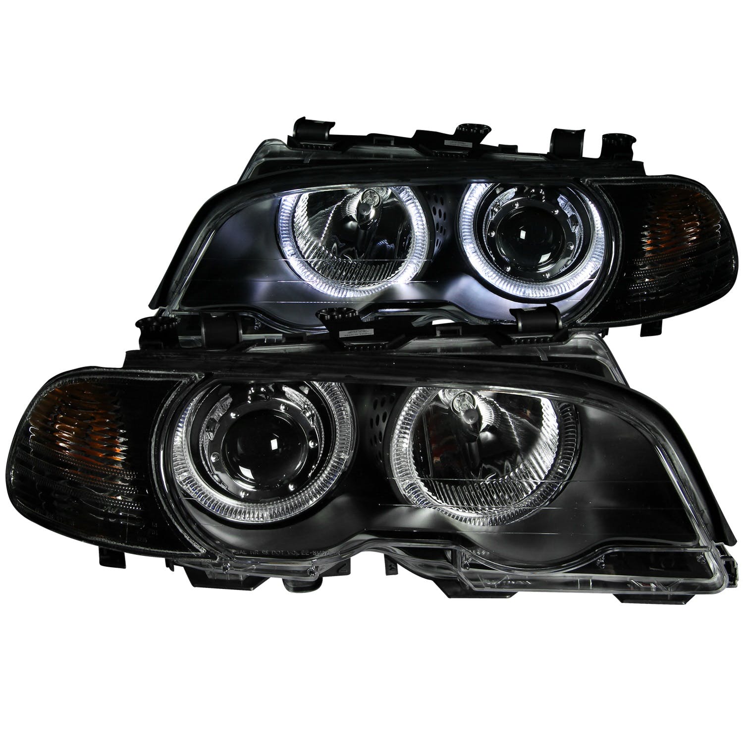 AnzoUSA 121269 Projector Headlights with Halo Black