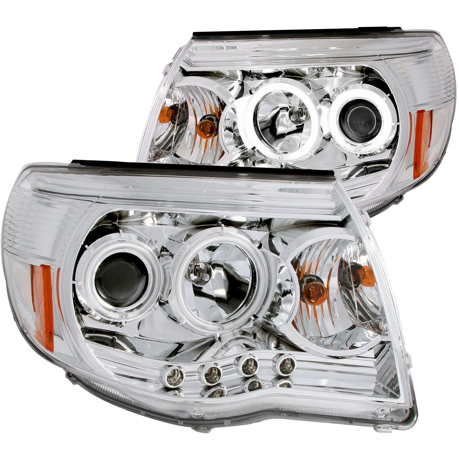 AnzoUSA 121281 Projector Headlights with Halos Chrome