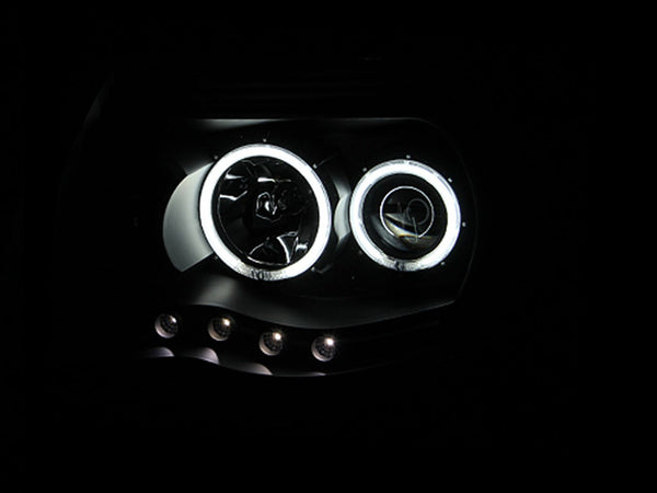AnzoUSA 121282 Projector Headlights with Halo Black